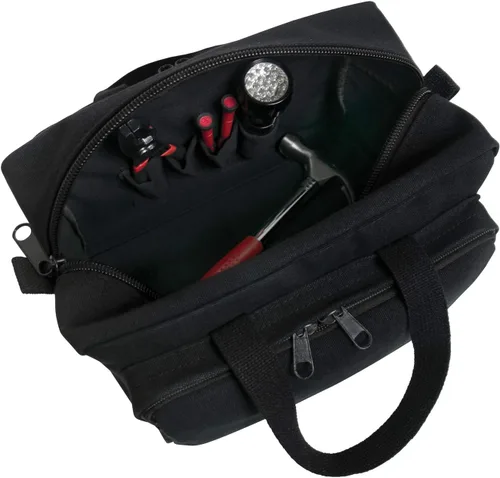 Miniatura 7 de Rothco 9113: Bolso de herramientas para mecánicos tipo G.I. con cremallera de bolsillo y sello militar Negro