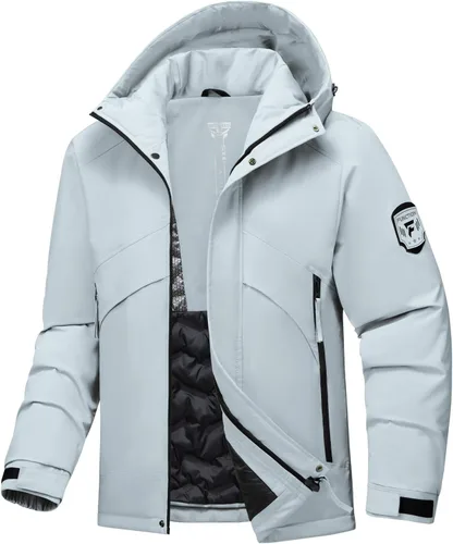 Miniatura 7 de Chaqueta de esquí para hombre, impermeable, cálido, abrigo de invierno resistente al viento, chaqueta de snowboard aislada con capucha para montaña