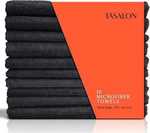 TASALON Toalla de microfibra para el pelo para salón, paquete de 10, 29 x 16 pulgadas, toallas faciales de secado rápido y ultrasuaves con absorción