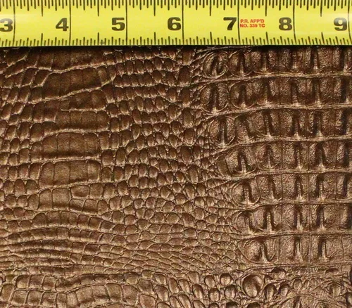 Miniatura 3 de Tela de Vinilo Imitación Cuero de Cocodrilo 54" de Ancho Vendido por Yarda (Bronce)