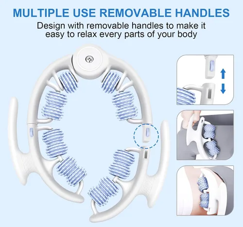 Miniatura 5 de KESHWELL Rodillo de masaje para celulitis, rodillo de masaje muscular, masajeador de eliminación de celulitis, barra de masaje manual con rodillos