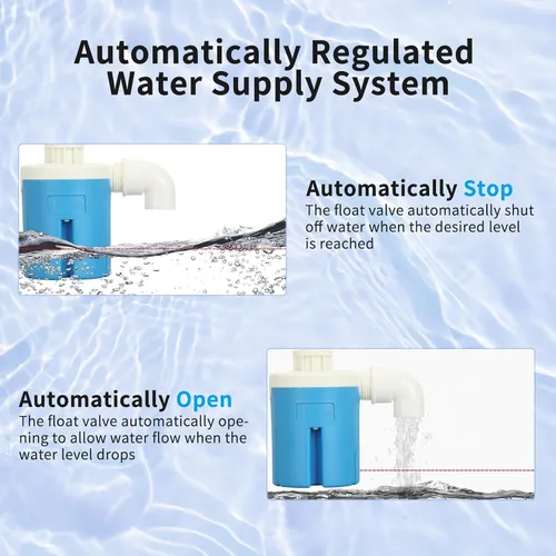 Miniatura 5 de Válvula de flotador de entrada lateral de 1/2 pulgada, válvula automática de control de nivel de agua - plástico, fácil de instalar, para tanque