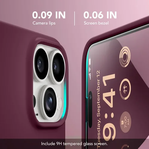 Miniatura 849 de GONEZ Funda de silicona para iPhone 15 Pro Max, compatible con Magsafe, protector de cámara + protector de pantalla, forro de microfibra suave