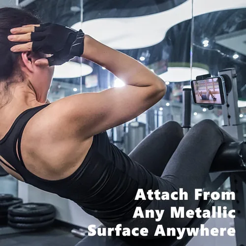 Miniatura 2 de Vinkqiado Soporte magnético para teléfono de gimnasio, abrazadera magnética resistente para teléfono celular, atrae a la superficie de metal