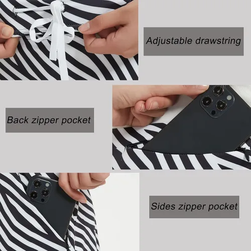 Miniatura 43 de NOOYME Falda pantalón de 28 pulgadas para mujer con 3 bolsillos, modesta, longitud hasta la rodilla, atlética, midi
