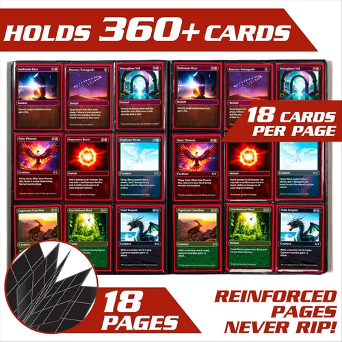 Miniatura 2 de Monster Binder - Álbum de tarjeta coleccionables, 9 bolsillos para tarjetas, retiene 360 de Yugioh, Magic, y Pokémon Páginas blancas Holofoil