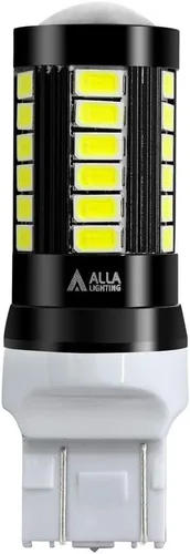 Miniatura 8 de Alla Lighting 7440 7443 - Bombillas LED T20 de 2800 lm, blancas para luz de reversa/señal/freno, cola/DRL, 7444 7443LL 7441 W21W, 6000 K xenón
