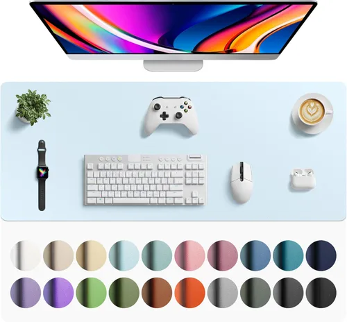Miniatura 154 de Aothia - Protector de escritorio de cuero sintético, base para mouse, superficie antideslizante e impermeable para escribir y para laptop
