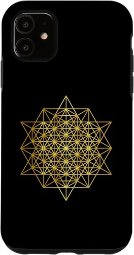 Funda de yoga espiritual Yantra para iPhone 11 con geometría sagrada de la vida