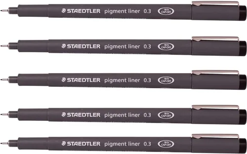 Staedtler Bolígrafos de dibujo y dibujo de 0.012 in, 5 unidades