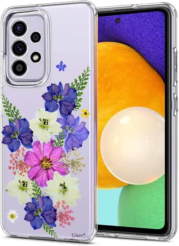 Miniatura 10 de Unov Funda diseñada para Galaxy A52 / A52s, funda transparente para teléfono con [patrón antideslizante en relieve], protección delgada a prueba