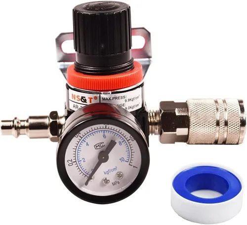 Miniatura 9 de Kit de regulador de presión de filtro de aire neumático AFR2000 de 1/4G de pulgada (0 a 145 psi) Filtro de compresor de herramienta de aire