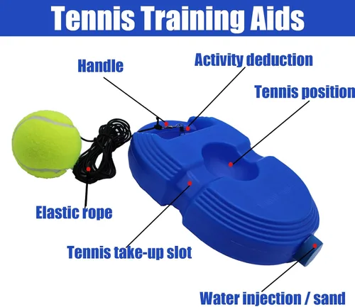 Miniatura 3 de Magicorange - Pelota de tenis para entrenamiento con 6 pelotas de cuerda, equipo de entrenamiento de tenis en solitario para práctica de tenis