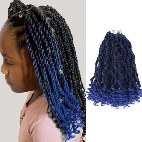 Miniatura 73 de Cabello rubio de ganchillo para mujeres negras, trenzas senegalesas onduladas de ganchillo de 12 pulgadas, trenzas kinky de ganchillo cortas 27613