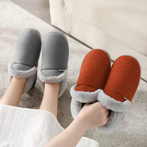Miniatura 7 de Husmeu Pantuflas acogedoras de dormitorio para mujer con forro polar de espuma viscoelástica, antideslizantes, con parte trasera cerrada