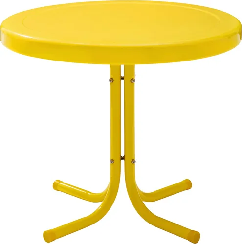 Miniatura 14 de Crosley Furniture Griffith - Mesa auxiliar retro de exterior, de metal resistente a la intemperie, para patio, terraza, porche, color Alabaster
