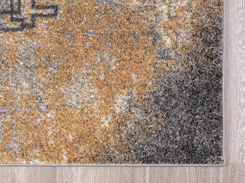 Miniatura 4 de Abani Alfombra de arte abstracto gris y amarillo, alfombra de estilo contemporáneo, colección Laguna, moderna, de 3 x 5 pies, rectangular
