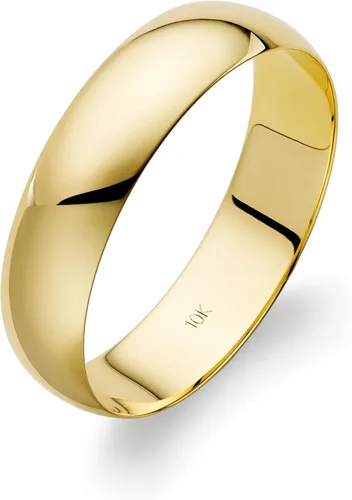 Miniatura 8 de Alianza de boda para hombre simple tradicional de 5 mm de oro amarillo de 10K (talles disponibles 7-12 1/2)