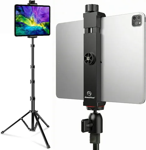 Miniatura 7 de KobraTech TabMount 360 - Soporte para trípode para iPad Incluye cabeza de bola giratoria y soporte Bluetooth remoto para iPad para trípode