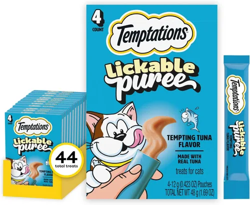 Miniatura 15 de Temptations Paquete variado de puré cremoso de golosinas para gatos lamibles, tubos de 0.42 onzas, 48
