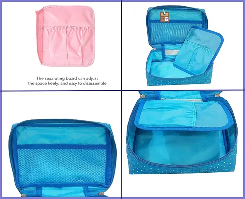 Miniatura 5 de atorakushon Estuche de viaje para maquillaje, organizador de cosméticos, bolsa de almacenamiento portátil para artistas, bolsa con cremallera