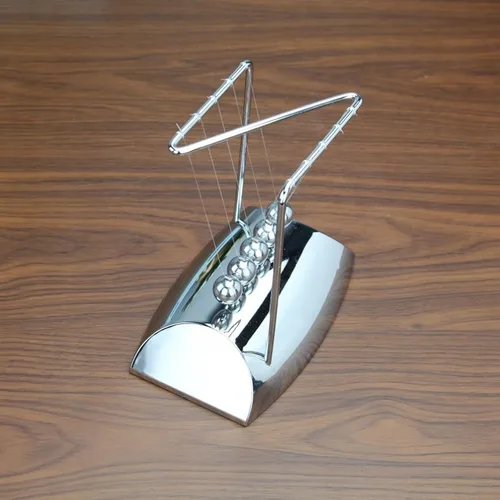 Miniatura 5 de Newton - Péndulo de cuna con 7 bolas de acero, bolas de balanceo clásicas de equilibrio, bolas de movimiento perpetuo de Newtons en forma de Z