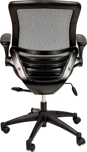 Miniatura 5 de Flash Furniture Warfield Silla de oficina giratoria ejecutiva de malla negra transparente con marco negro y brazos abatibles