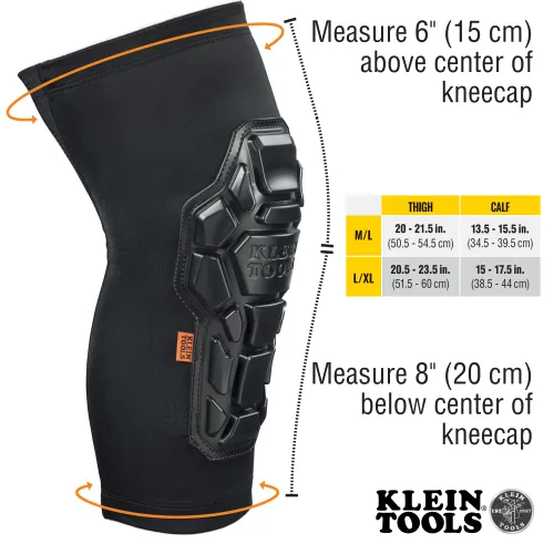 Miniatura 3 de Klein Tools 60611 Rodilleras, rodilleras acolchadas resistentes, parte trasera de malla transpirable, puño elástico con silicona antideslizante