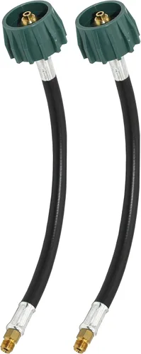 Miniatura 9 de Conectores de manguera pigtail de 15 pulgadas Flame King, 1/4" macho invertido con estriado para RV, furgoneta o remolque, reguladores de cambio