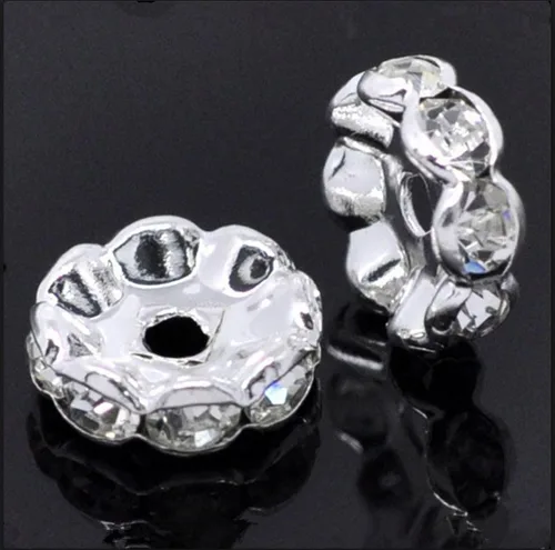 Miniatura 3 de 200 cuentas sueltas de Adabele grado A de 0.236 in con diamantes de imitación transparentes de cristal transparente, cuentas sueltas chapadas