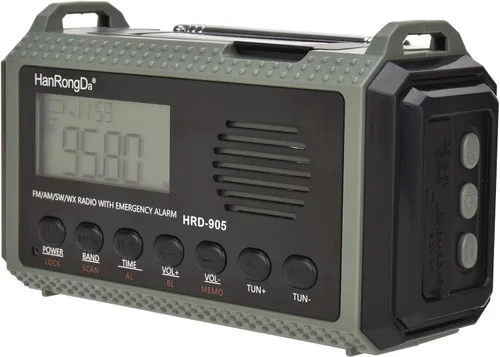 Miniatura 4 de Radio de emergencia 10000MAH Radio meteorológica solar manivela AM/FM/SW/NOAA radio de onda corta portátil con cargador de teléfono celular