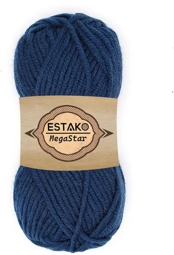 Miniatura 36 de Estako Megastar, 3.52 Oz (100g) de hilo de acrílico 75% y lana 25%, suave, peso grueso voluminoso #5 para crochet y tejer 120 yardas (110m)
