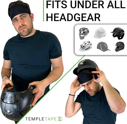 Miniatura 4 de Bandas de sudor Temple Tape - Diademas de entrenamiento para mujeres y hombres - Bandas de sudor para hombres - Bandas de sudor para deportes