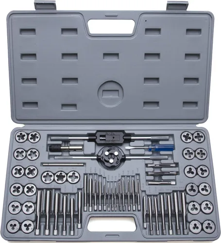 Miniatura 2 de Juego de 60 piezas de brocas y machos de roscar Master - Incluye tamaños SAE en pulgadas #4 a 1/2” y tamaños métricos M3 a M12, roscas gruesas