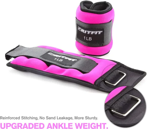 Miniatura 5 de RitFit Ankle Weights - A Pair of 2/3/4/6/8/10 LBS, Wrist Weights with Adjustable Straps for Women & Men, Leg Weights for Walking, Running, Yoga