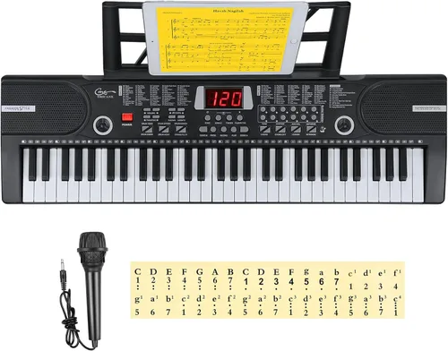 Miniatura 9 de Teclado de piano iluminado para principiantes, adultos, adolescentes, niños, teclado electrónico de música de 61 teclas con modos de enseñanza