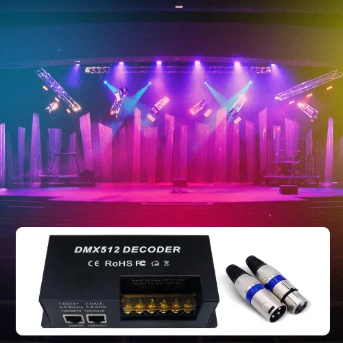 Miniatura 6 de GIDERWEL - Decodificador DMX de 4 canales RGBW PWM DMX512 controlador de atenuación RGBW controlador de tira de luz LED DMX Entrada 12V-24V DC