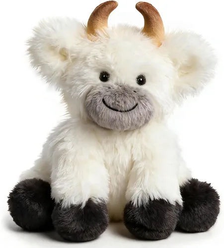 Miniatura 24 de Hopearl Adorable Vaca de Peluche, Juguetes de Vaca Flexible Suave, Animales de Peluche, Regalos de Cumpleaños Lindos para Niños, Niñas, Niños