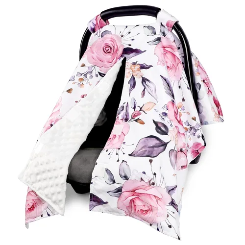 Funda de asiento de automóvil para bebé, funda transpirable para asiento de automóvil para verano, cubierta de toldo de apertura de asiento de Rosa