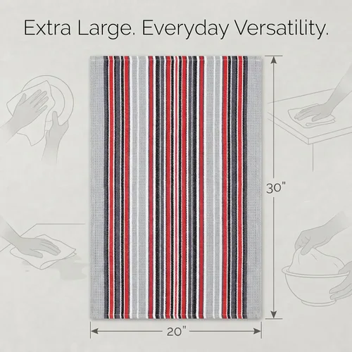 Miniatura 530 de Urban Villa Toallas de cocina 100% algodón para cocina (juego de 6) 20"x30" toallas de cocina altamente absorbentes, juego de ropa de cocina
