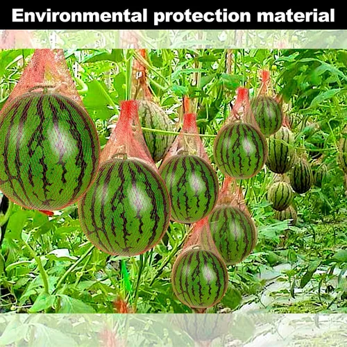 Miniatura 2 de Hamaca de melón redes de sandía, 18 pulgadas, 100 piezas de red de sandía resistente para jardín, red de melón para enrejado vertical cultivo
