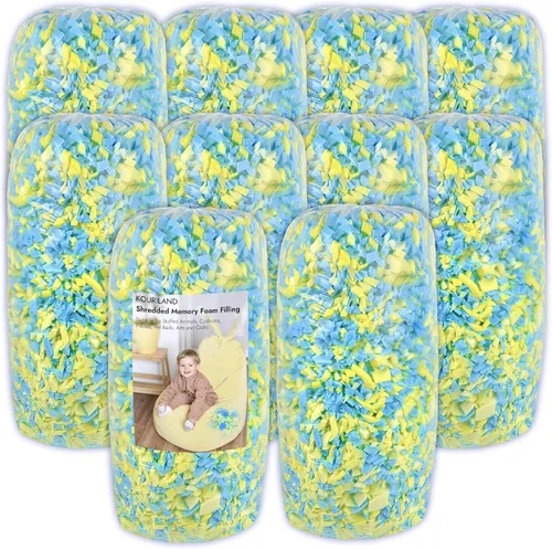 Miniatura 17 de Relleno de puf de 5 libras, repuesto de espuma viscoelástica triturada con gel de enfriamiento, relleno de espuma suave y de alta resistencia