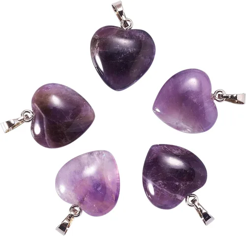 Miniatura 12 de LiQunSweet 10 piezas de eslabones de piedras preciosas de cristal de amatista natural, enlaces envueltos en alambre con alambres de latón dorado