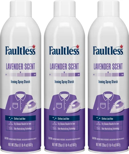 Miniatura 9 de Faultless - Aerosol de almidón para lavandería, latas de 20 onzas para un deslizamiento suave de la plancha en la ropa y la tela incluso en aerosol