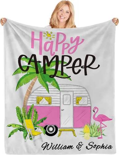 Miniatura 18 de Manta de campamento personalizada con foto, manta con nombre personalizado, accesorios personalizados para cámper, regalos personalizados