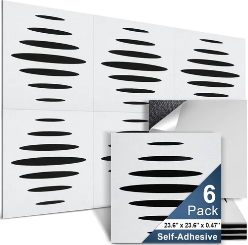 Miniatura 17 de Paquete de 8 Paneles Decorativos Absorbentes de Sonido, Arte de Pared Absorbente de Sonido, Arte de Pared Acústico de 48 x 32 Pulgadas