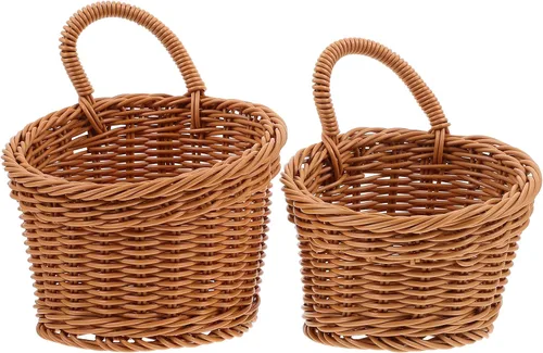 Ciieeo Cesta colgante de cocina para almacenamiento de cebolla y ajo, cesta colgante de mimbre para colgar en la pared, organizador de ahorro de