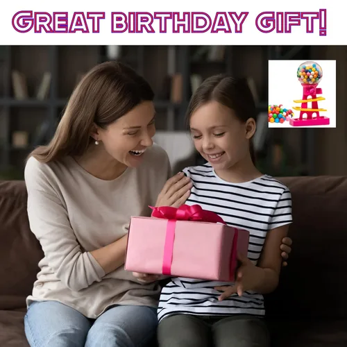Miniatura 7 de Máquina de chicles Tower para niños - máquina de chicles de 10 pulgadas y banco de juguetes - dispensador de máquina de dulces incluye 25 bolas