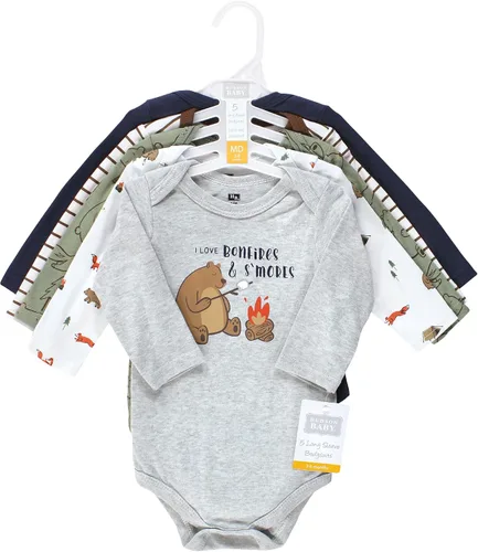 Miniatura 2 de Hudson Baby baby-boys Cotton Long-sleeve Bodysuits 5-pack