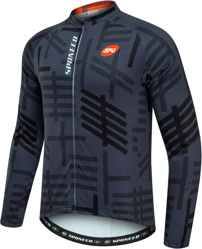Miniatura 7 de sponeed - Ropa de ciclismo para hombres de manga larga para bicicleta de montaña de carretera camisa para bicicleta con pantalones acolchados
